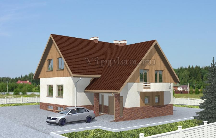 Популярный проект коттеджа с мансардой